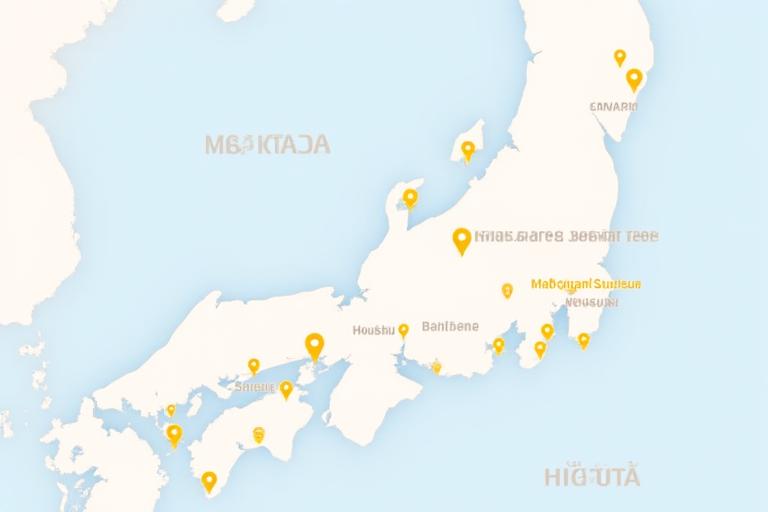 日本の地図、プレミアレンタカーの拠点位置を示す